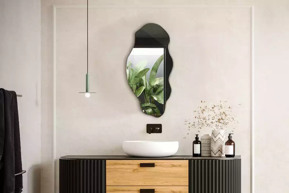 Asymmetrische spiegel originele muurdecoratie