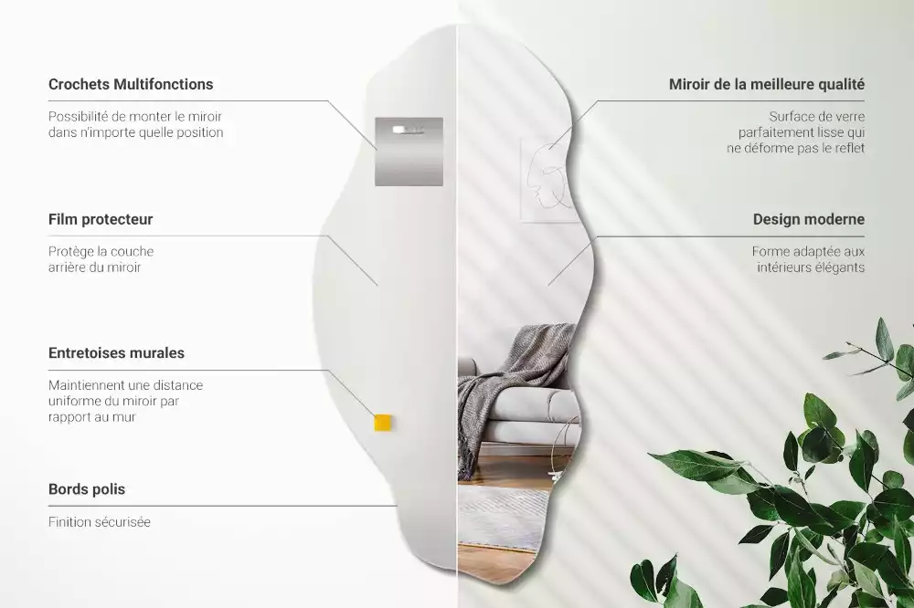 Asymmetrische spiegel originele muurdecoratie