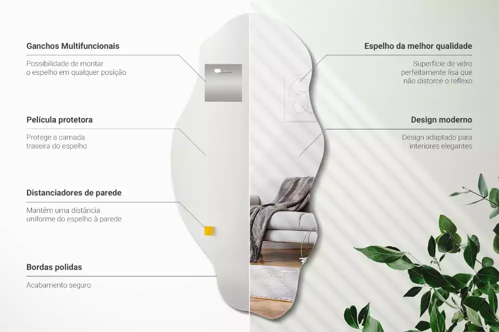 Asymmetrische spiegel originele muurdecoratie