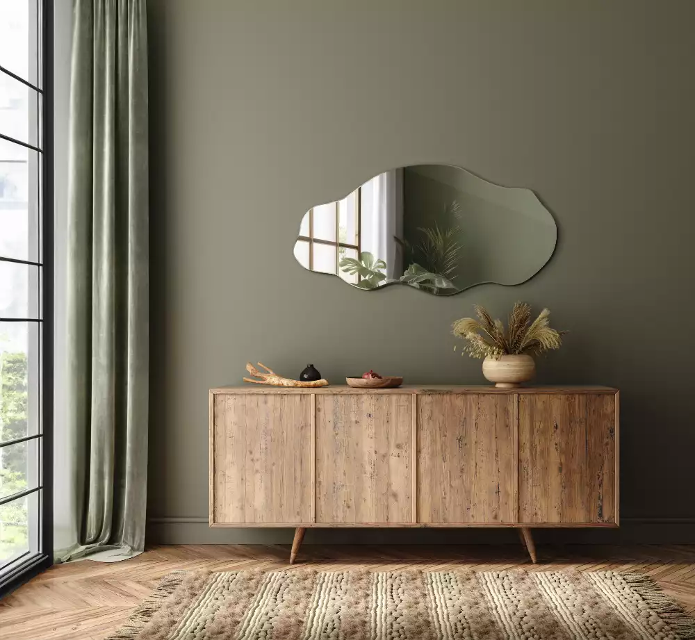 Asymmetrische spiegel originele muurdecoratie