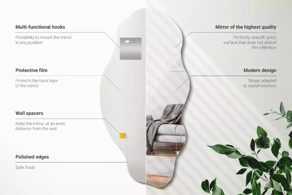 Asymmetrische spiegel originele muurdecoratie