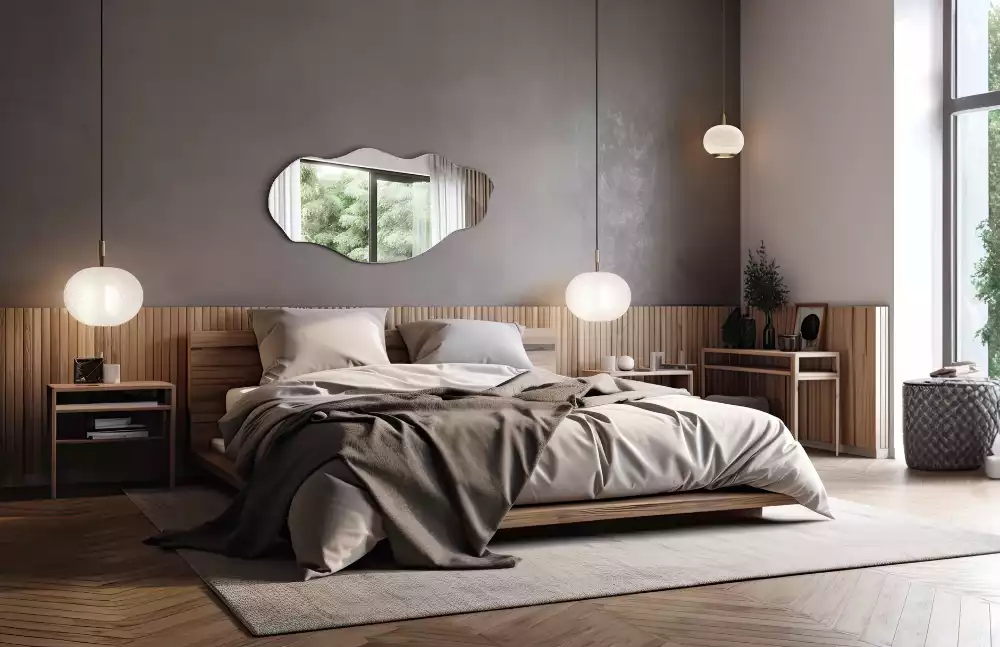 Asymmetrische spiegel originele muurdecoratie