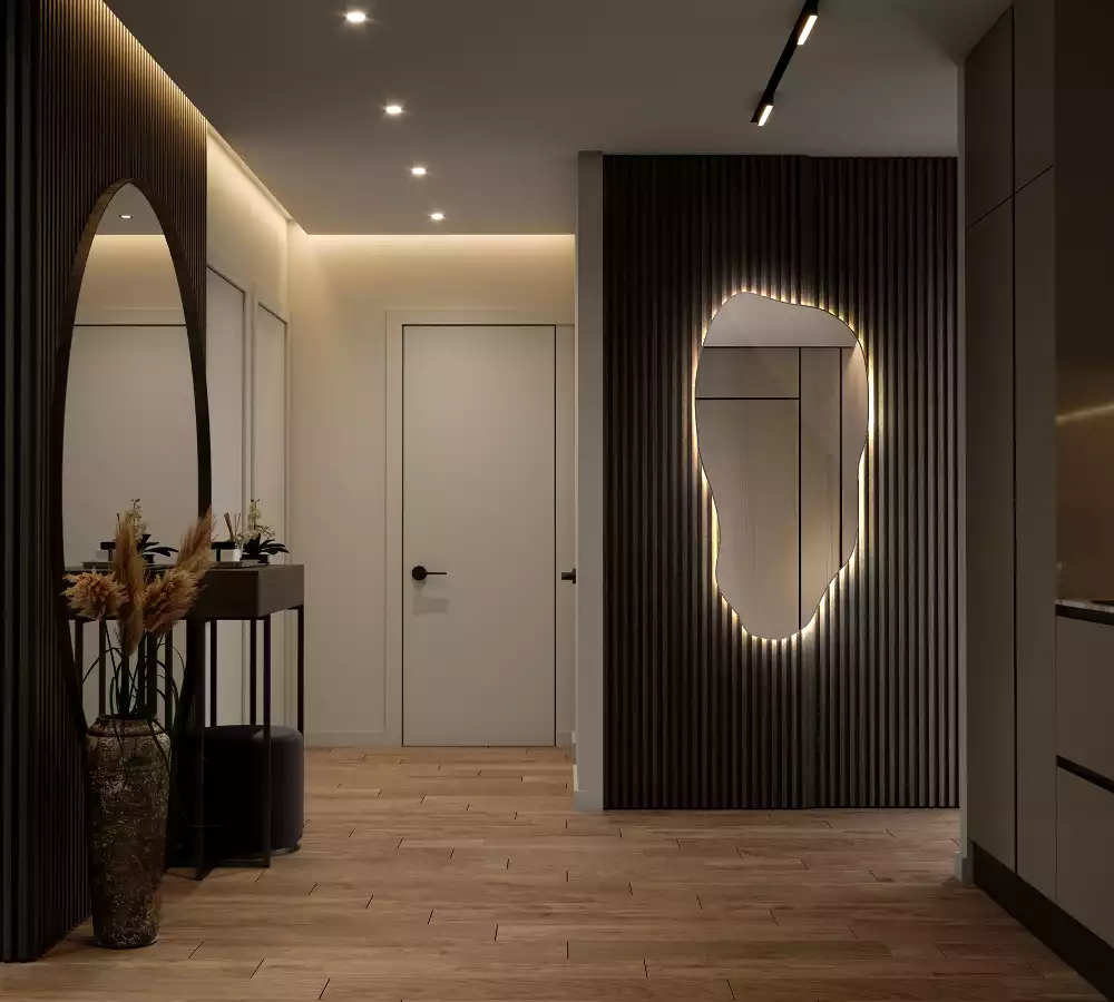 Organische spiegel met verlichting stijlvol