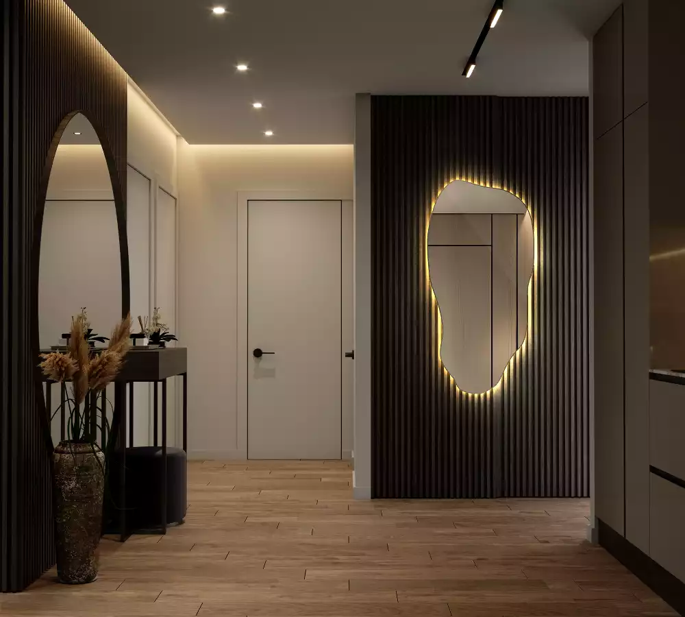 Organische spiegel met verlichting stijlvol