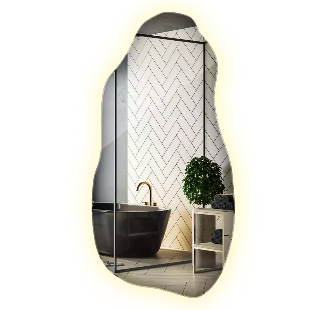 Organische spiegel met verlichting stijlvol