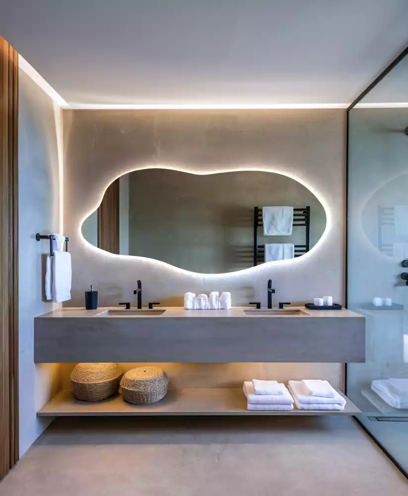 Stijlvolle spiegel met licht