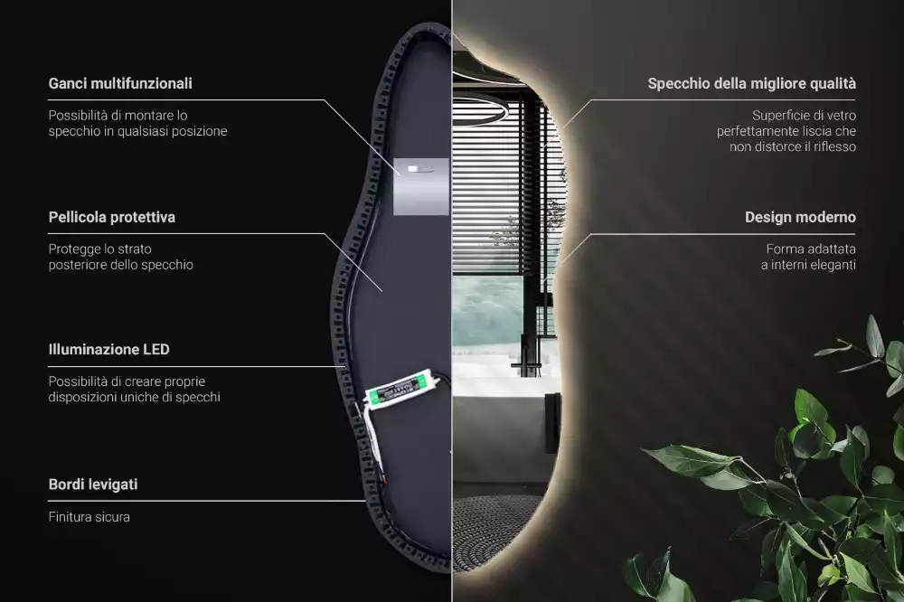 Stijlvolle spiegel met licht