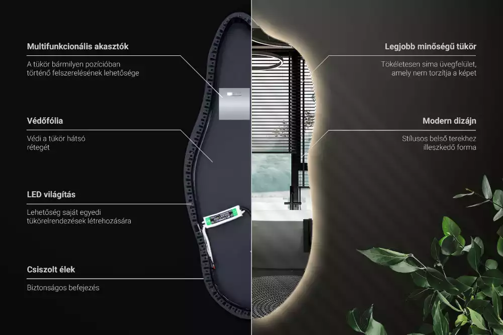 Stijlvolle spiegel met licht