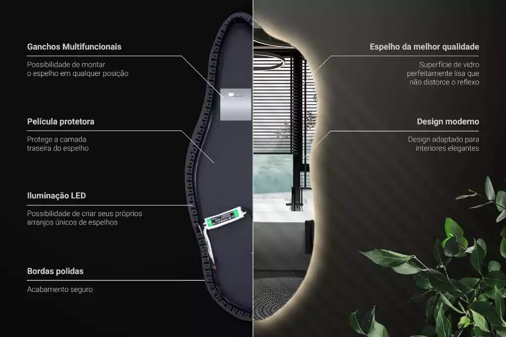 Stijlvolle spiegel met licht