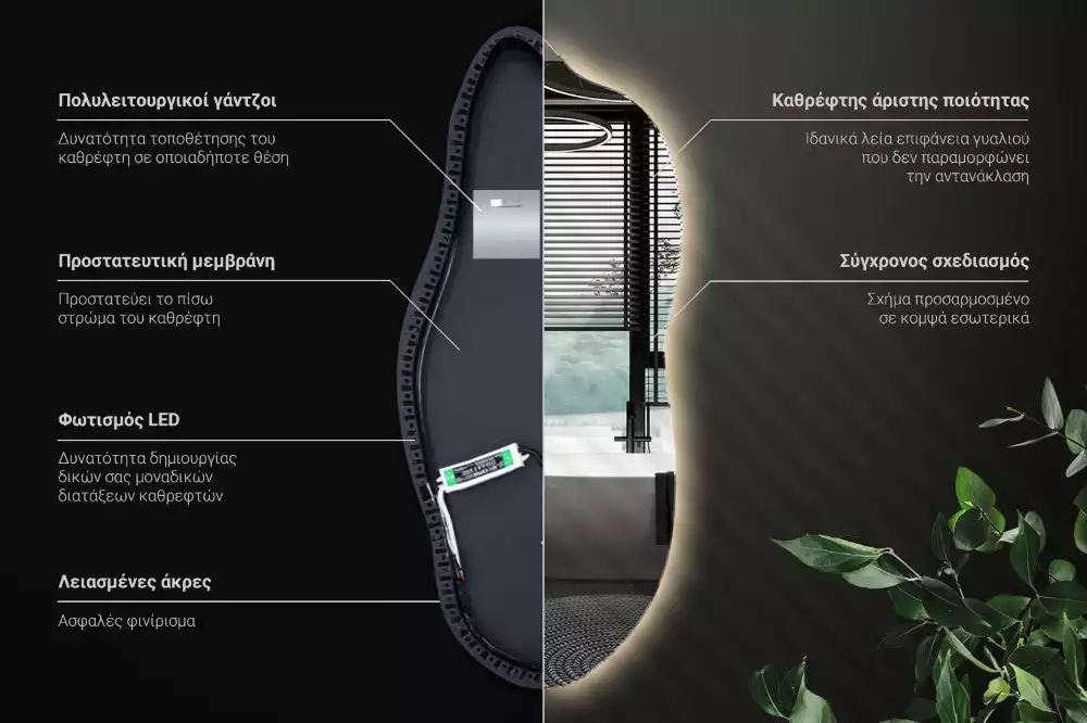 Stijlvolle spiegel met licht