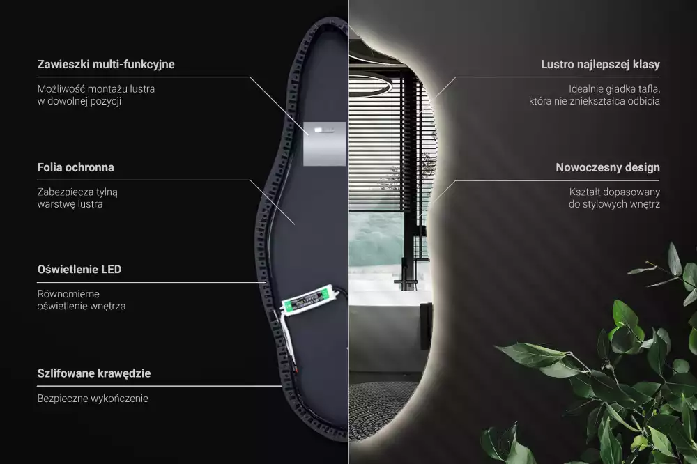 Stijlvolle spiegel met licht