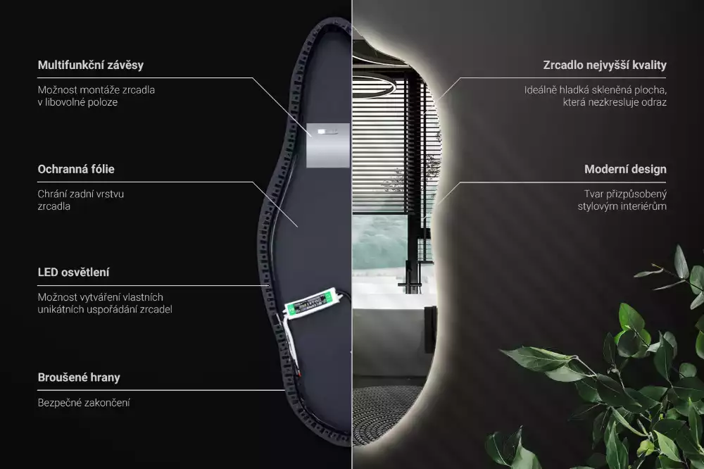 Stijlvolle spiegel met licht