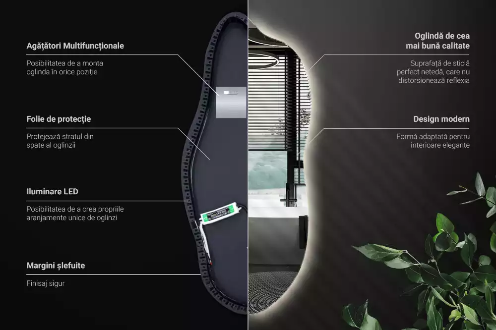 Stijlvolle spiegel met licht