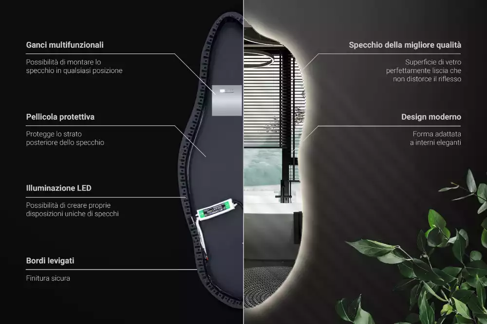 Stijlvolle spiegel met licht