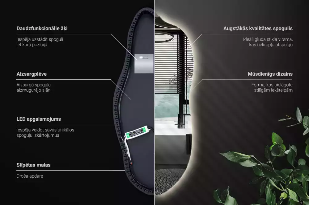 Stijlvolle spiegel met licht