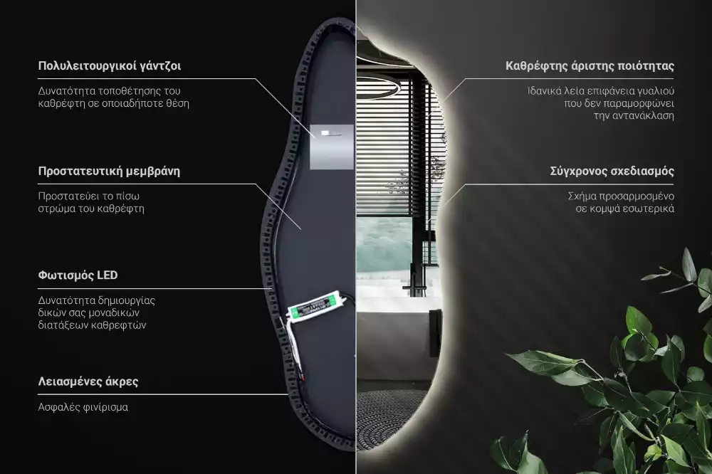Stijlvolle spiegel met licht