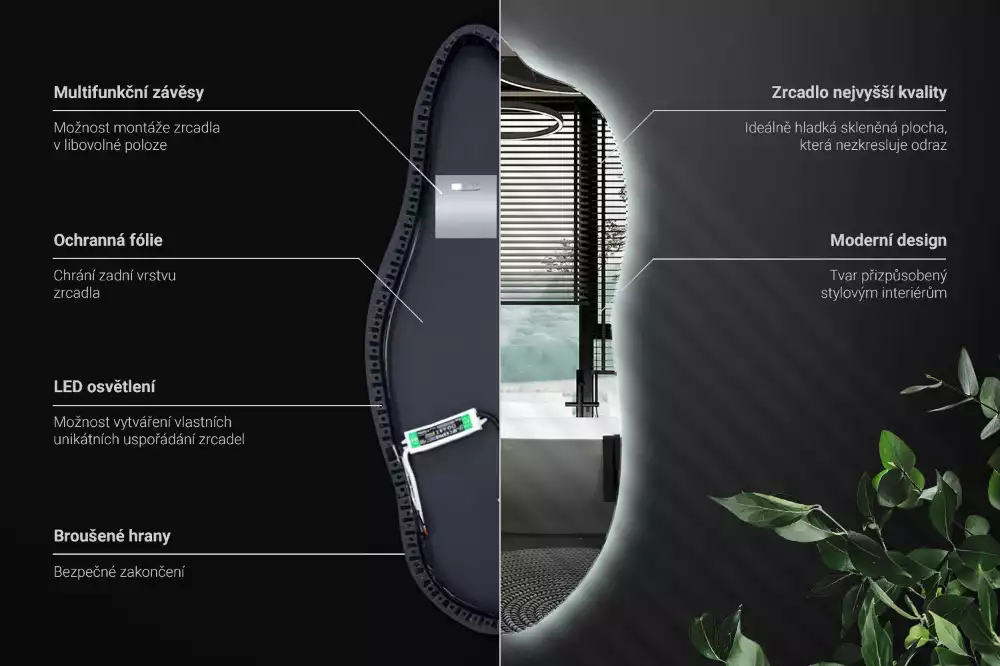 Stijlvolle spiegel met licht