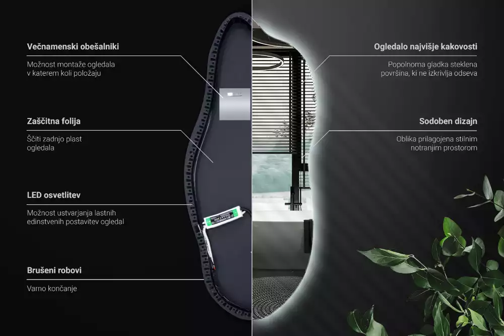 Stijlvolle spiegel met licht