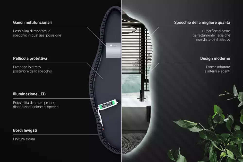 Stijlvolle spiegel met licht