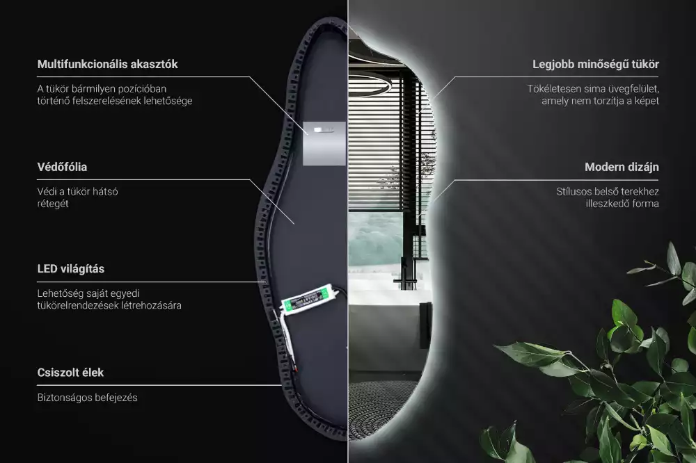 Stijlvolle spiegel met licht