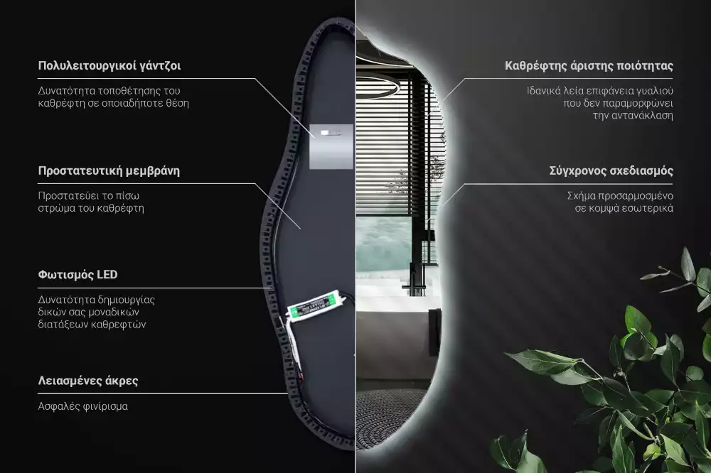 Stijlvolle spiegel met licht