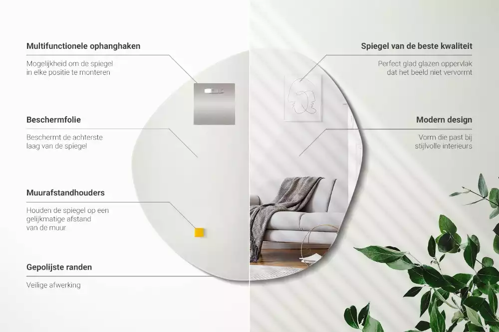 Spiegel onregelmatig decoratief