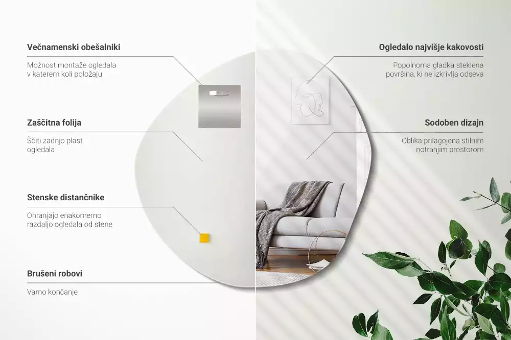 Spiegel onregelmatig decoratief