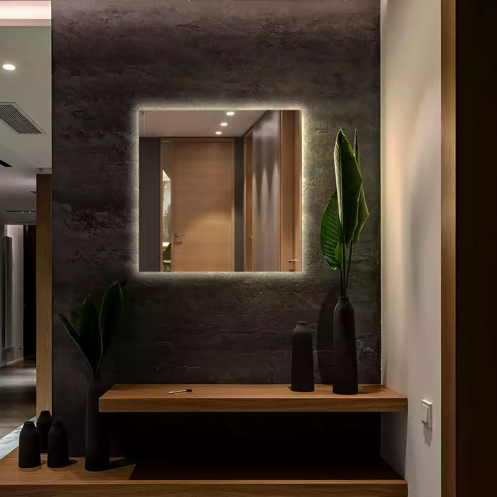 Vierkante spiegel moderne LED