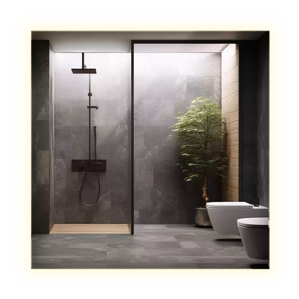 Vierkante spiegel moderne LED