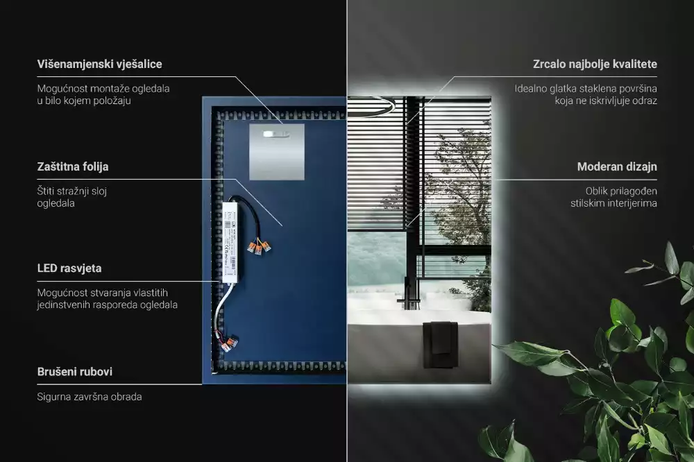 Vierkante spiegel moderne LED