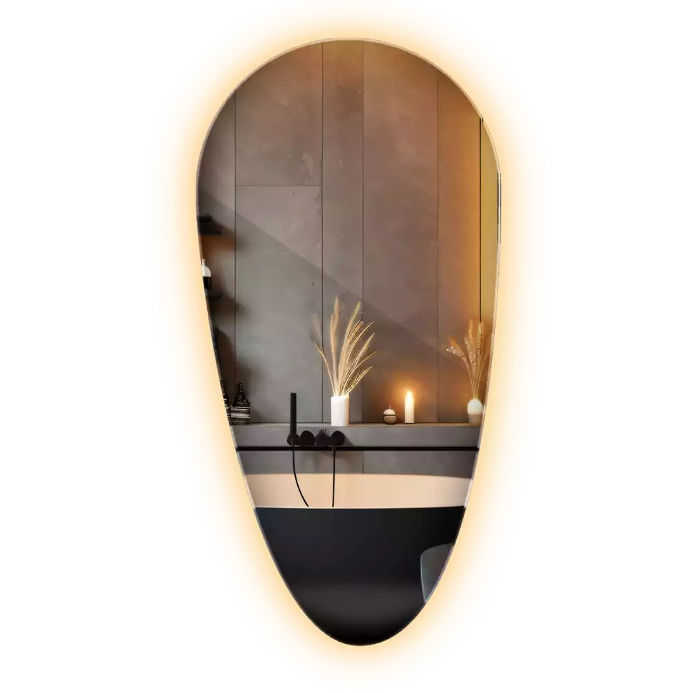Druppel spiegel met verlichting decoratief
