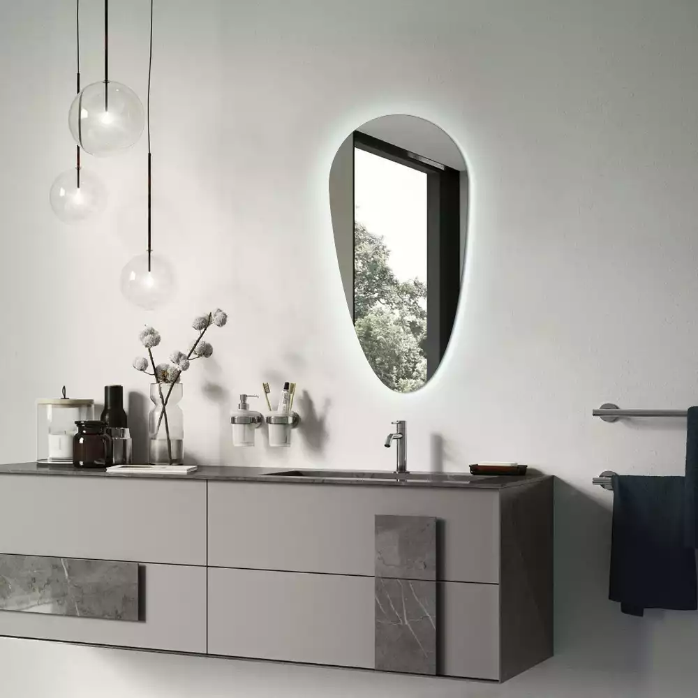 Druppel spiegel met verlichting decoratief