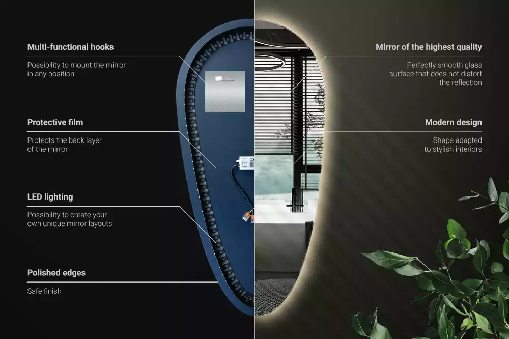 Druppel spiegel met verlichting decoratief