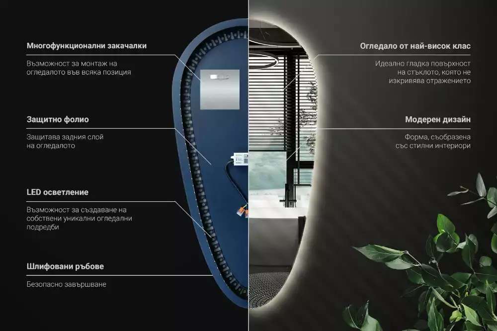 Druppel spiegel met verlichting decoratief