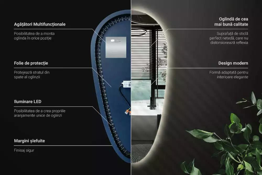 Druppel spiegel met verlichting decoratief