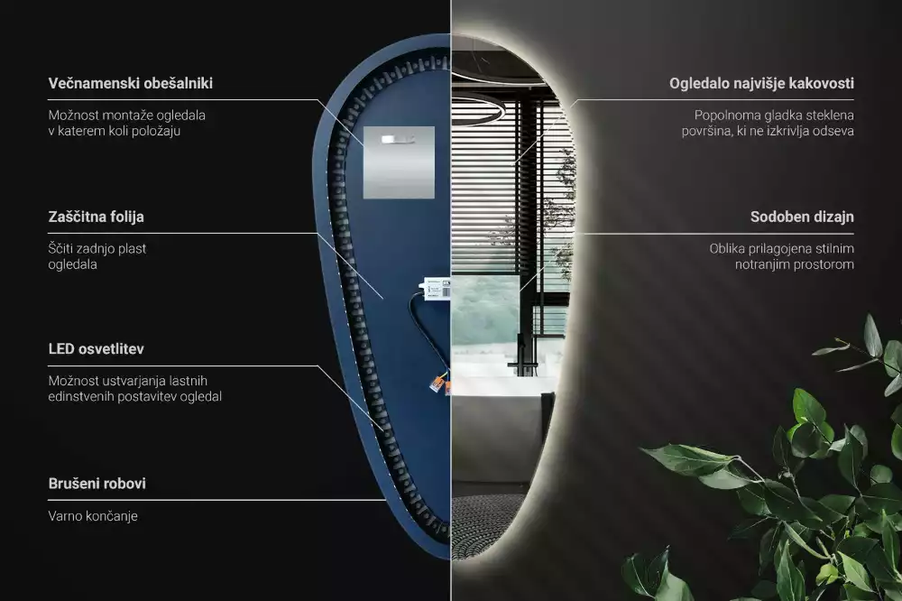 Druppel spiegel met verlichting decoratief