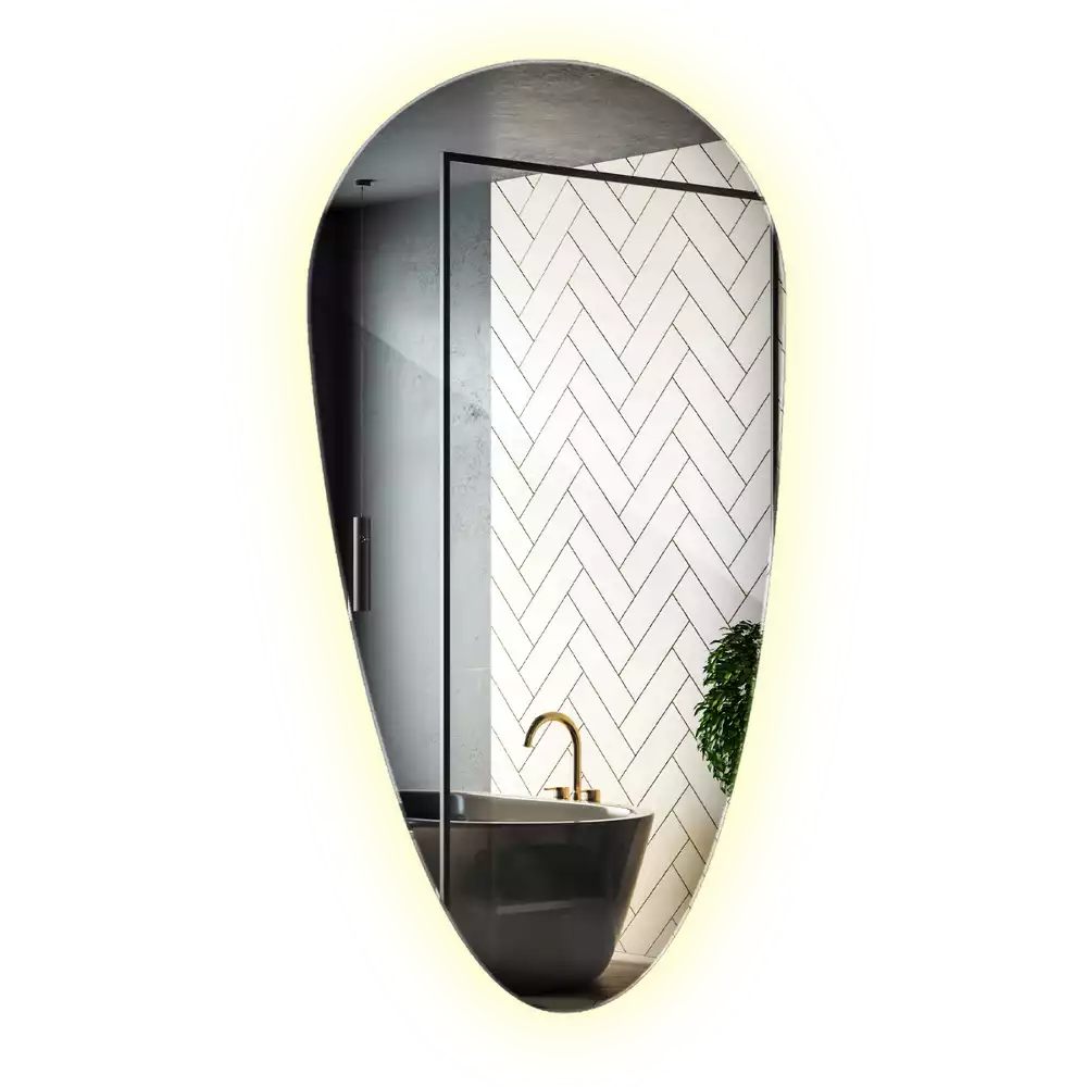 Druppel spiegel met verlichting decoratief