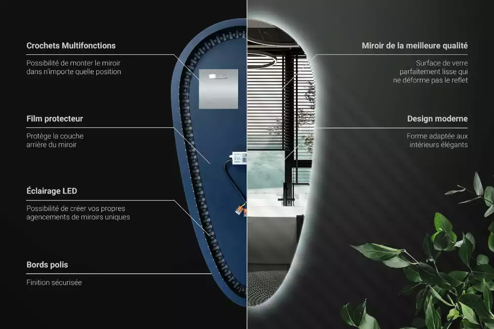Druppel spiegel met verlichting decoratief
