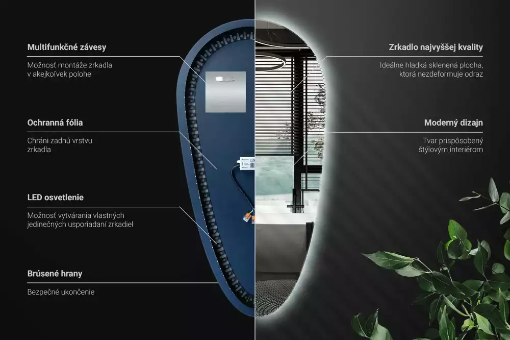 Druppel spiegel met verlichting decoratief