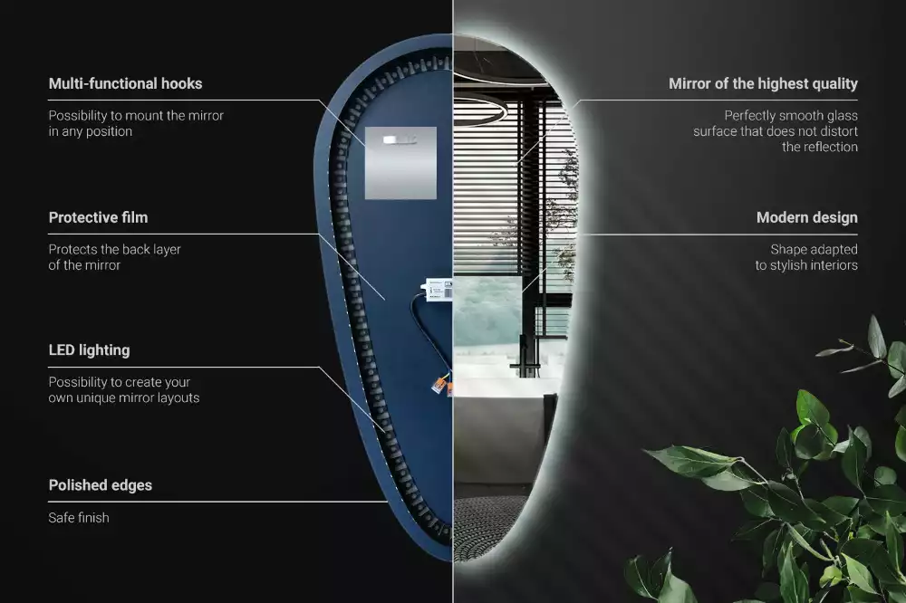 Druppel spiegel met verlichting decoratief