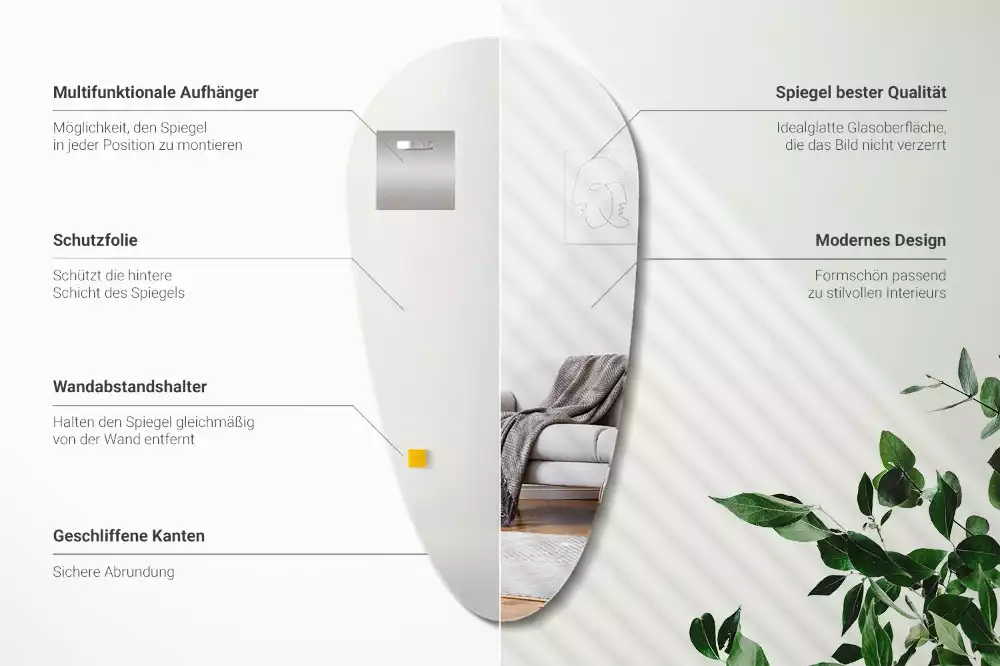 Druppel spiegel asymmetrische