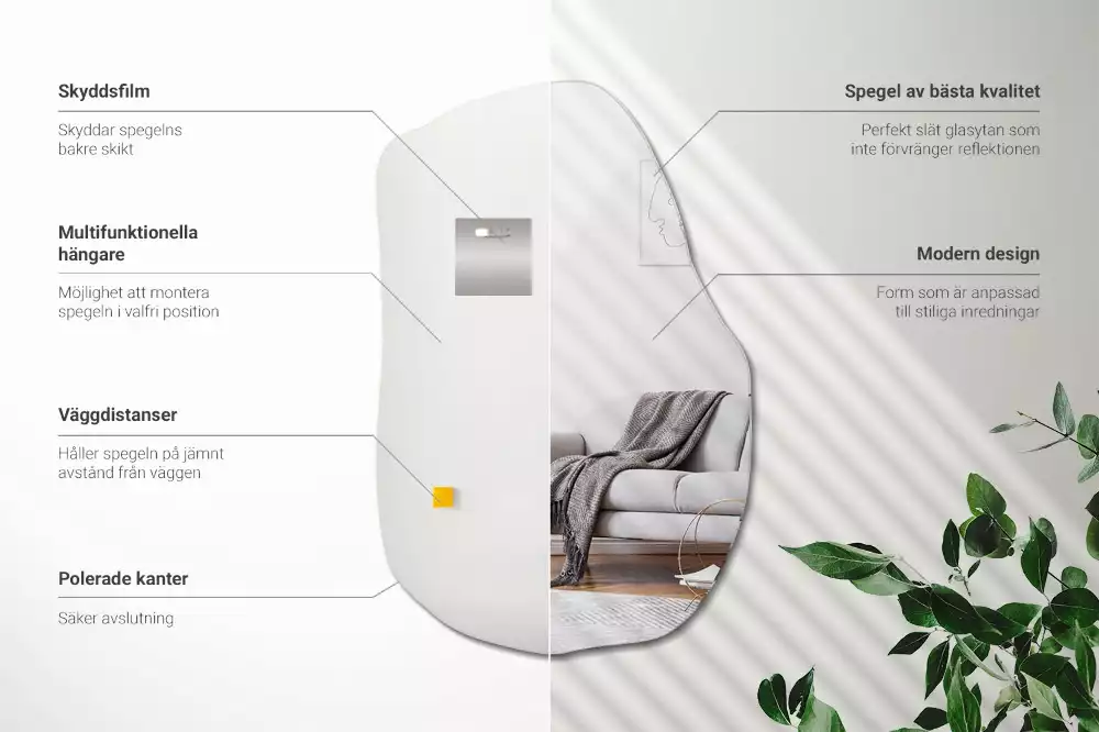 Spiegel onregelmatig modieus accent