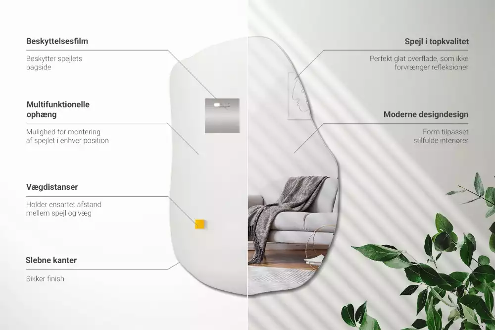 Spiegel onregelmatig modieus accent