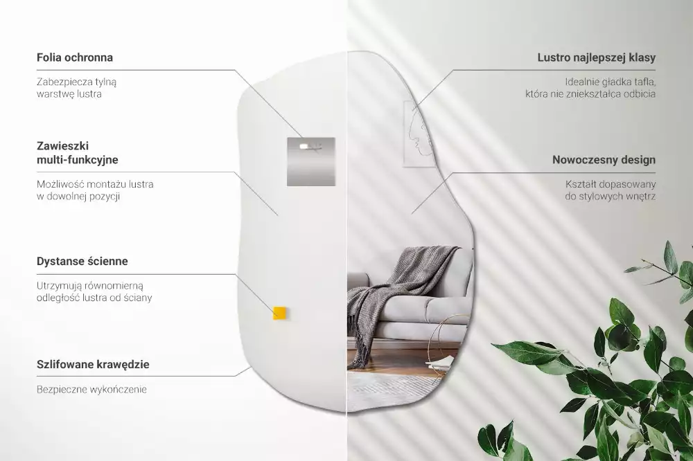 Spiegel onregelmatig modieus accent