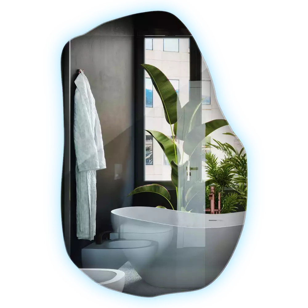 Onregelmatige spiegel met led uniek