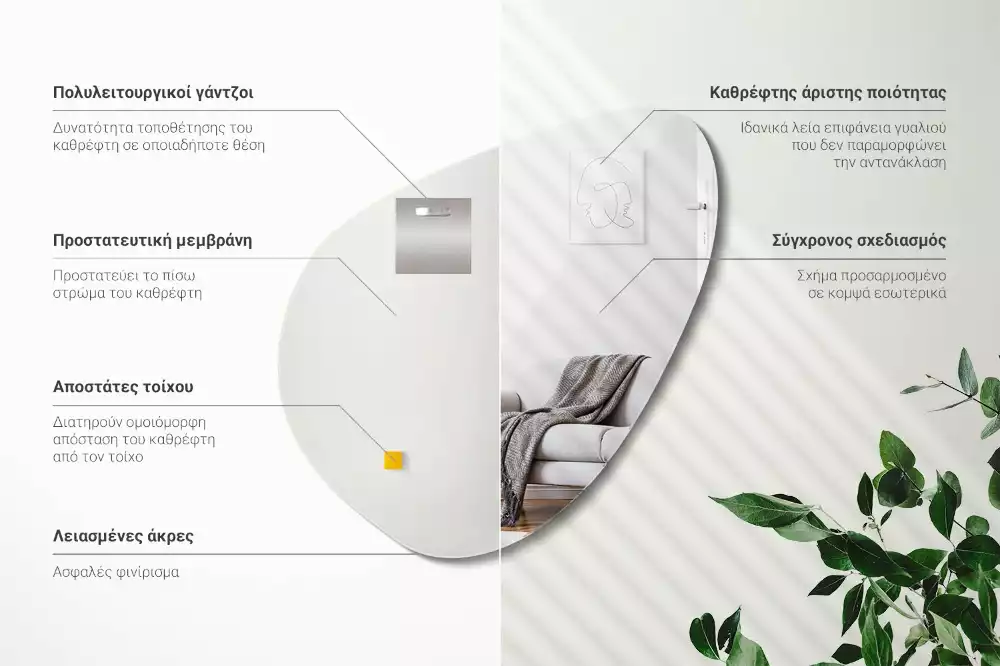 Spiegel organisch decoratieve muur