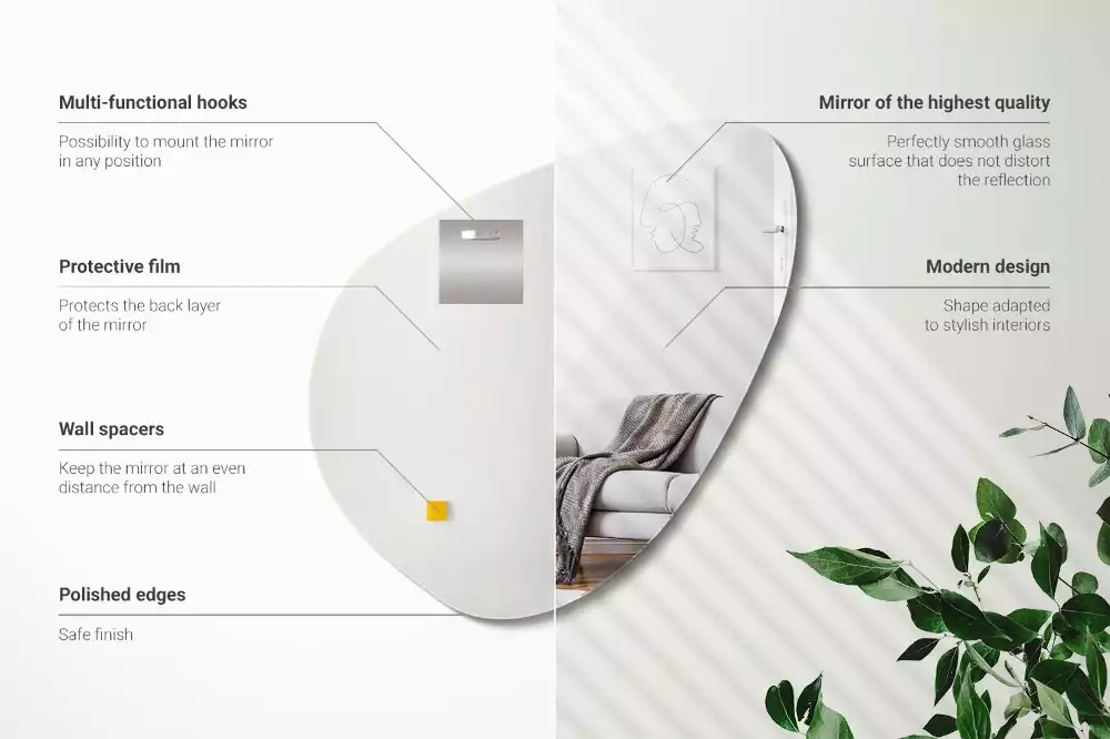 Spiegel organisch decoratieve muur