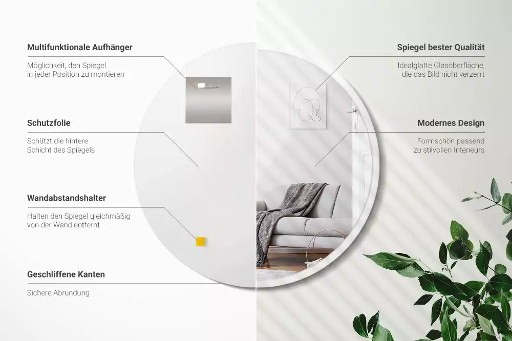 Spiegel witte rand hangend