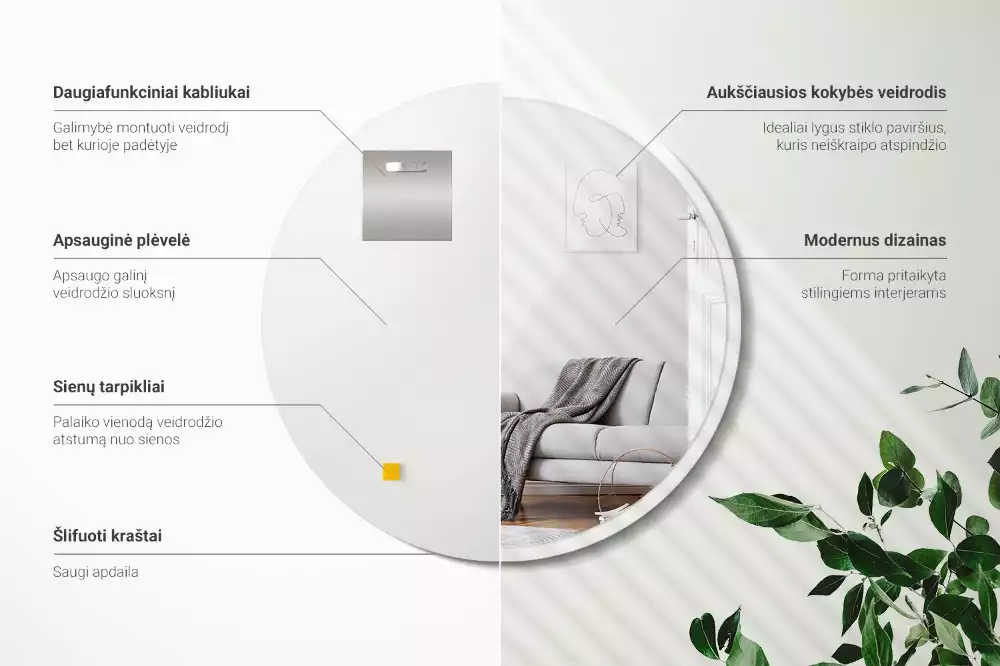 Spiegel witte rand hangend