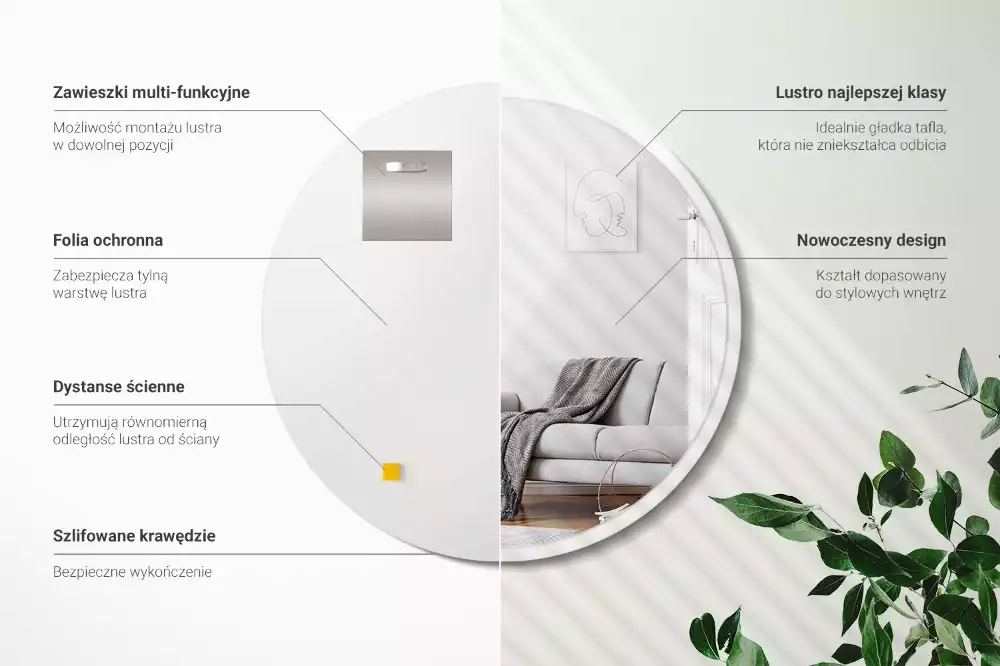 Spiegel witte rand hangend